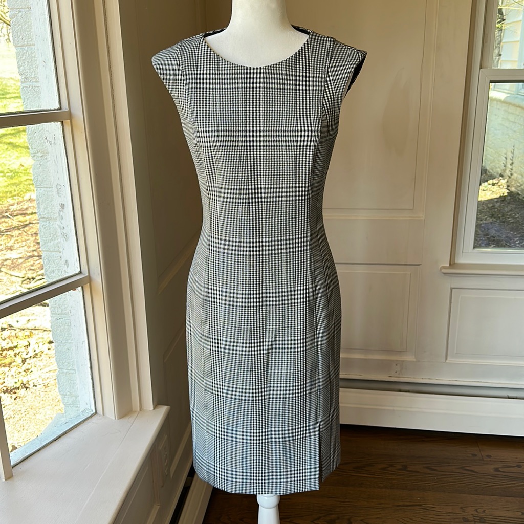 Hugo Boss Deboa Glen Plaid Sheath Dress Size 4